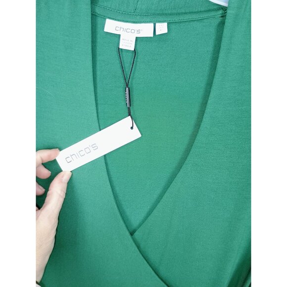 Chico's Green Wrap Blouse - Picture 6 of 7